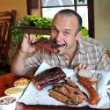 chet eating ribs