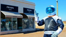 chet in martian costume at prada