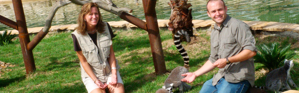 chet with lemurs in natural bridge