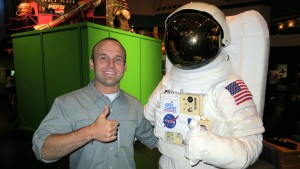 Chet posing with an "astronaut."