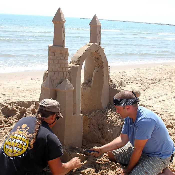 Sandcastle building on a South Padre Island day trip