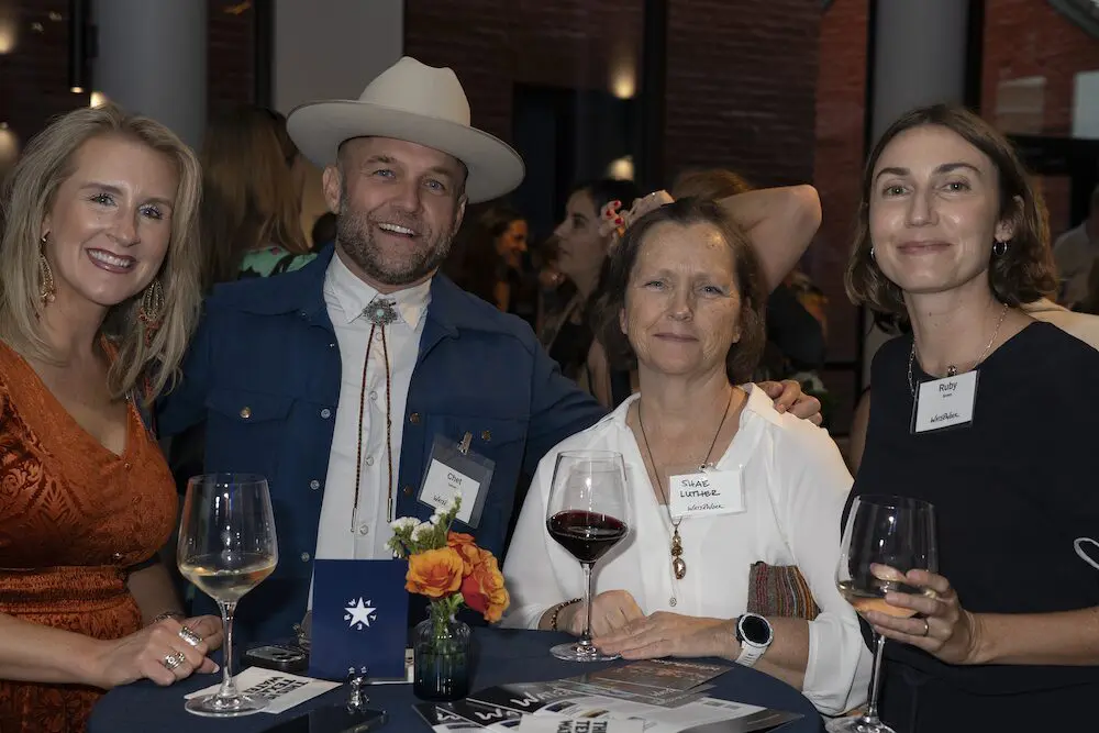 Chet Garner with guests at the WaterWork opening reception
