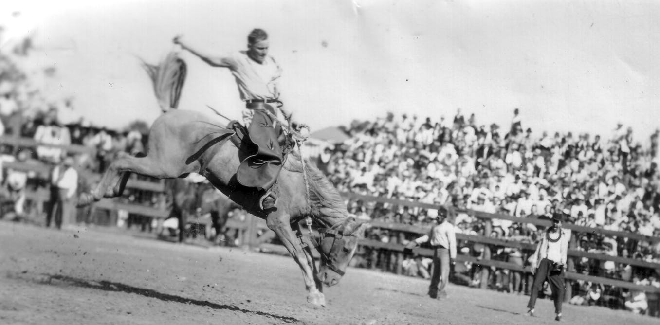 Old photograph of a rodeo event