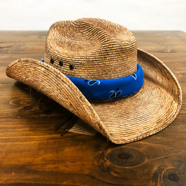 Sandy Ting Stained Woven Straw Outback Western Cowboy Adult Sun hat 