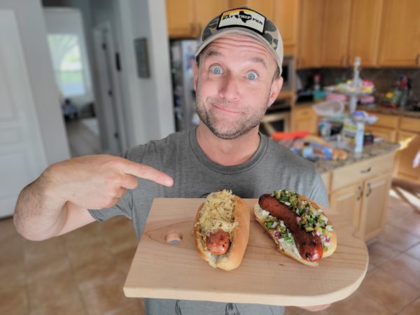 Hot Dogs with Grilled Pickle Relish Recipe - Justin Chapple